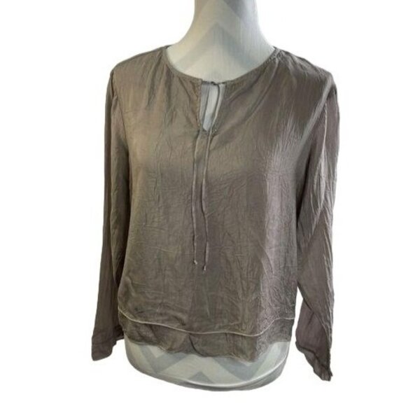 J. Jill Gray Long Sleeves Keyhole Bust Top Size XS - Picture 2 of 7